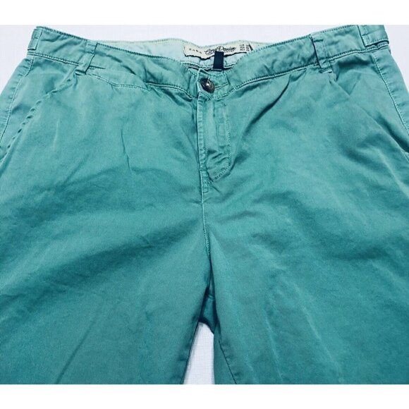 Zara Pants Womens 6 Chino Jeans Green Pockets Straight Leg Boho - Picture 3 of 6